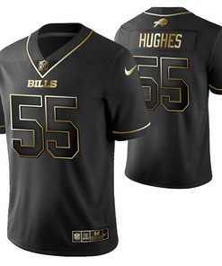 Buffalo Bills Jerry Hughes 55 2021 Nfl Golden Brandedition Black Jersey Gift For Bills Fans