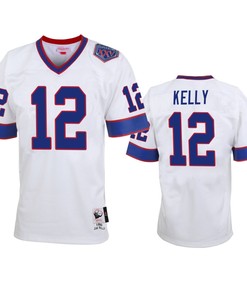 Buffalo Bills Jim Kelly White Vintage Replica Jersey - Mens