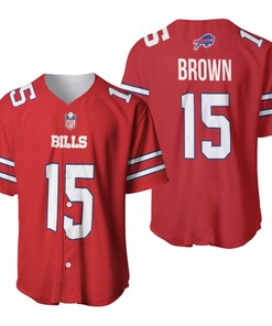 Buffalo Bills John Brown #15 Great Player Nfl American Football Red Color Rush Jersey Style Gift For Bills Fans Baseball Jersey