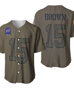 Buffalo Bills John Brown #15 Nfl Great Player Camo 2019 Salute To Service Custom 3d Designed Allover Custom Gift For Bills Fans Baseball Jersey