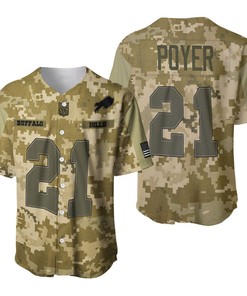 Buffalo Bills Jordan Poyer #21 Great Player Nfl American Football Team Logo Camouflage 3d Designed Allover Gift For Bills Fans Baseball Jersey