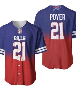 Buffalo Bills Jordan Poyer #21 Great Player Nfl American Football Team Royal Color Crash 3d Designed Allover Gift For Bills Fans Baseball Jersey
