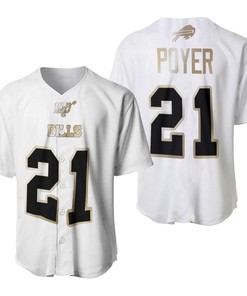 Buffalo Bills Jordan Poyer #21 Nfl White 100th Season Golden Brandedition Jersey Style Gift For Bills Fans Baseball Jersey