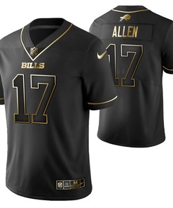 Buffalo Bills Josh Allen 17 2021 Nfl Golden Brandedition Black Jersey Gift For Bills Fans