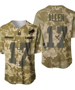 Buffalo Bills Josh Allen #17 Great Player Nfl American Football Team Logo Camouflage 3d Designed Allover Gift For Bills Fans Baseball Jersey