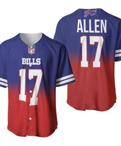 Buffalo Bills Josh Allen #17 Great Player Nfl American Football Team Royal Color Crash 3d Designed Allover Gift For Bills Fans Baseball Jersey