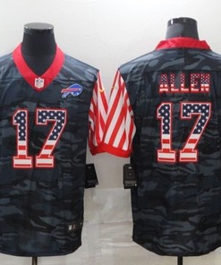 Buffalo Bills Josh Allen #17 Nfl 2020 Us Flag Camo Jersey