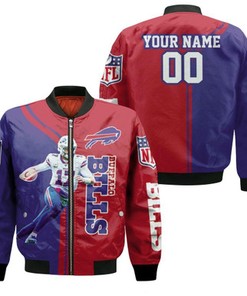 Buffalo Bills Josh Allen 17 Player Buffalo Bills 2020 Nfl Season Personalized Bomber Jacket