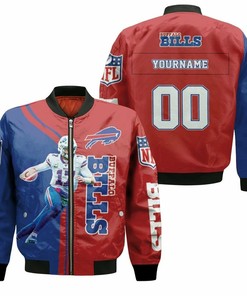 Buffalo Bills Josh Allen 17 Player Customized Pattern Bomber Jacket