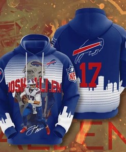 Buffalo Bills Josh Allen 7 Customized Pattern Printed Pullover Hoodie