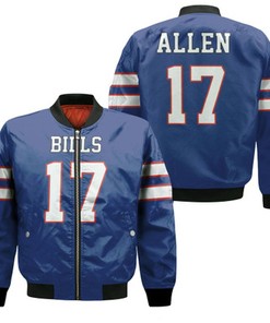 Buffalo Bills Josh Allen Game Royal Jersey Inspired Style Bomber Jacket