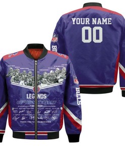 Buffalo Bills Legends Sign 60Th Anniversary Afc West Champions Snoopy Fan Personalized Bomber Jacket Model 732