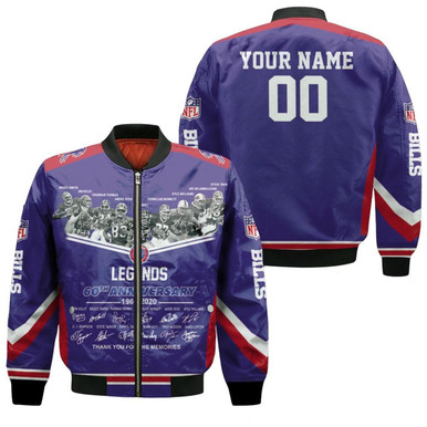 Buffalo Bills Legends Sign 60Th Anniversary Afc West Champions Snoopy Fan Personalized Bomber Jacket Model 732