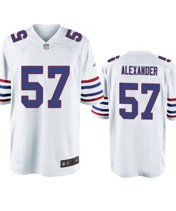 Buffalo Bills Lorenzo Alexander White Throwback Game Jersey - Men
