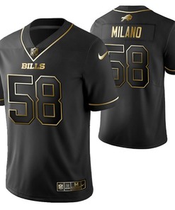 Buffalo Bills Matt Milano 58 2021 Nfl Golden Brandedition Black Jersey Gift For Bills Fans