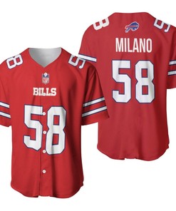 Buffalo Bills Matt Milano #58 Great Player Nfl American Football Red Color Rush Jersey Style Gift For Bills Fans Baseball Jersey