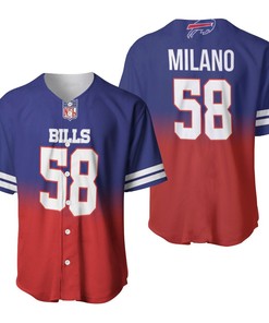 Buffalo Bills Matt Milano #58 Great Player Nfl American Football Team Royal Color Crash 3d Designed Allover Gift For Bills Fans Baseball Jersey