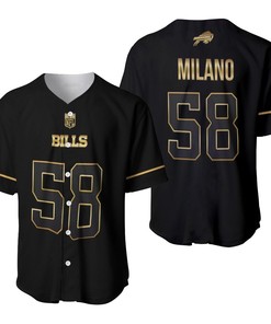 Buffalo Bills Matt Milano #58 Great Player Nfl Black Golden Brandedition Vapor Limited Jersey Style Gift For Bills Fans Baseball Jersey