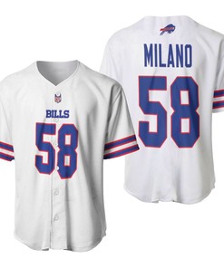 Buffalo Bills Matt Milano #58 Nfl Great Player American Football Team Game White 3d Designed Allover Gift For Bills Fans Baseball Jersey