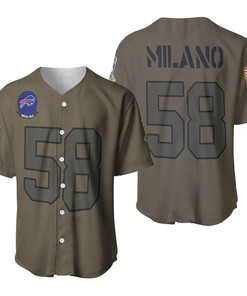 Buffalo Bills Matt Milano #58 Nfl Great Player Camo 2019 Salute To Service Custom 3d Designed Allover Custom Gift For Bills Fans Baseball Jersey