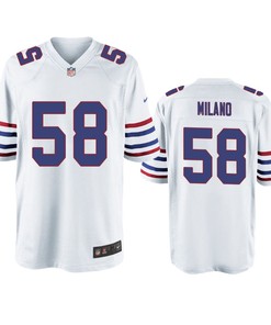 Buffalo Bills Matt Milano White Throwback Game Jersey - Men