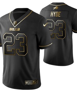 Buffalo Bills Micah Hyde 23 2021 Nfl Golden Brandedition Black Jersey Gift For Bills Fans