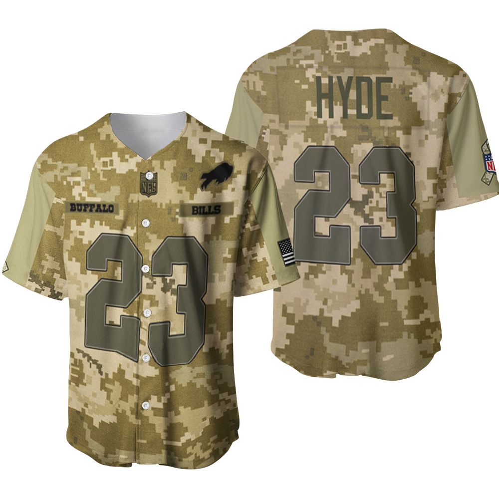 Buffalo Bills Micah Hyde #23 Great Player Nfl American Football Team Logo Camouflage 3d Designed Allover Gift For Bills Fans Baseball Jersey