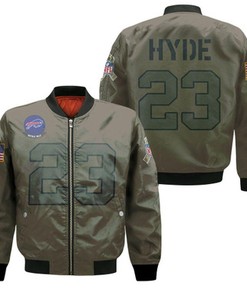 Buffalo Bills Micah Hyde #23 NFL Great Player Camo 2019 Salute To Service Custom Gift For Bills Fans Bomber Jacket