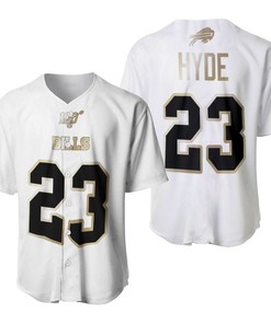 Buffalo Bills Micah Hyde #23 Nfl White 100th Season Golden Brandedition Jersey Style Gift For Bills Fans Baseball Jersey