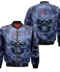 Buffalo Bills Nfl Fans Skull Bomber Jacket Model 748