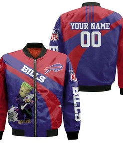 Buffalo Bills Nfl Groot Hugs Buffalo Bills Ball 2020 Nfl Season Personalized Bomber Jacket