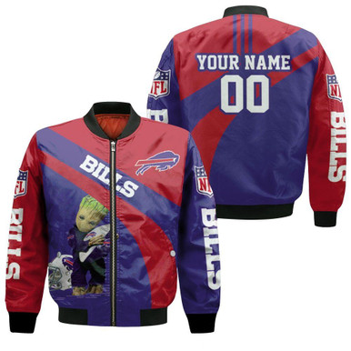 Buffalo Bills Nfl Groot Hugs Buffalo Bills Ball 2020 Nfl Season Personalized Bomber Jacket