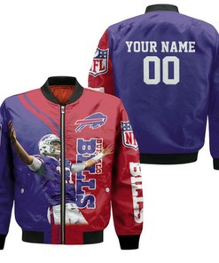 Buffalo Bills Number 17 Josh Allen Personalized Bomber Jacket