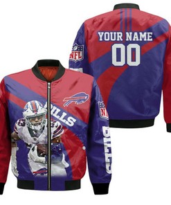 Buffalo Bills Number 23 Aaron Williams With Sign Personalized Bomber Jacket