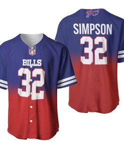 Buffalo Bills O J Simpson #32 Great Player Nfl American Football Team Royal Color Crash 3d Designed Allover Gift For Bills Fans Baseball Jersey