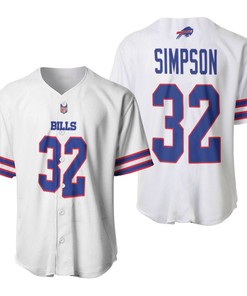 Buffalo Bills O J Simpson #32 Nfl Great Player American Football Team Game White 3d Designed Allover Gift For Bills Fans Baseball Jersey