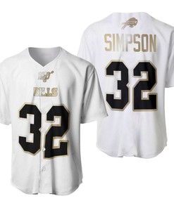 Buffalo Bills O J Simpson #32 Nfl White 100th Season Golden Brandedition Jersey Style Gift For Bills Fans Baseball Jersey