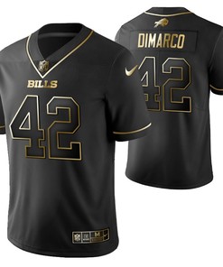 Buffalo Bills Patrick Dimarco 42 2021 Nfl Golden Brandedition Black Jersey Gift For Bills Fans