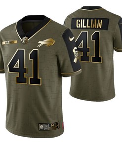 Buffalo Bills Reggie Gilliam 41 2021 Nfl Golden Brandedition Olive Jersey Gift For Bills Fans