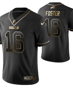 Buffalo Bills Robert Foster 16 2021 Nfl Golden Brandedition Black Jersey Gift For Bills Fans