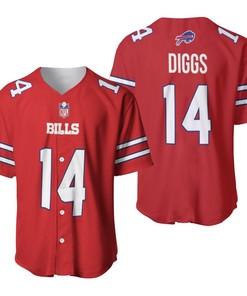 Buffalo Bills Stefon Diggs #14 Great Player Nfl American Football Red Color Rush Jersey Style Gift For Bills Fans Baseball Jersey