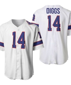 Buffalo Bills Stefon Diggs #14 Great Player Nfl American Football Team White Vintage 3d Designed Allover Gift For Bills Fans Baseball Jersey
