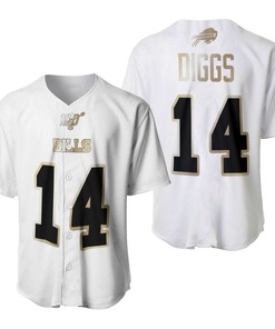 Buffalo Bills Stefon Diggs #14 Nfl White 100th Season Golden Brandedition Jersey Style Gift For Bills Fans Baseball Jersey