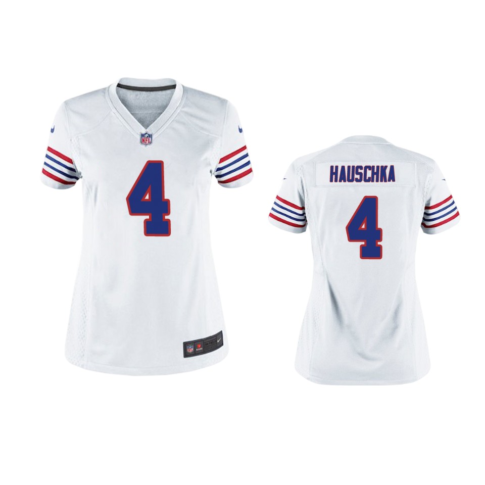 Buffalo Bills Steven Hauschka White Throwback Game Jersey - Women