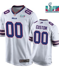 Buffalo Bills Super Bowl LVII Away Player Men Custom 00 Jersey - White Jersey
