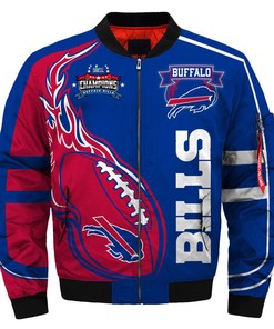 Buffalo Bills Super Bowl LVII Champions Blue Red Bomber Jacket