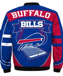 Buffalo Bills Super Bowl LVII Champions Blue Red Bomber Jacket