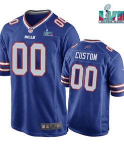 Buffalo Bills Super Bowl LVII Game Player Men Custom 00 Jersey - Royal Jersey