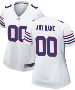 Buffalo Bills Womens Alternate Custom Game Jersey - White Custom Jerseys Nfl