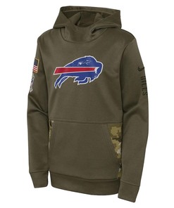 Buffalo Bills Youth 2022 Salute To Service Performance Pullover Hoodie - Olive